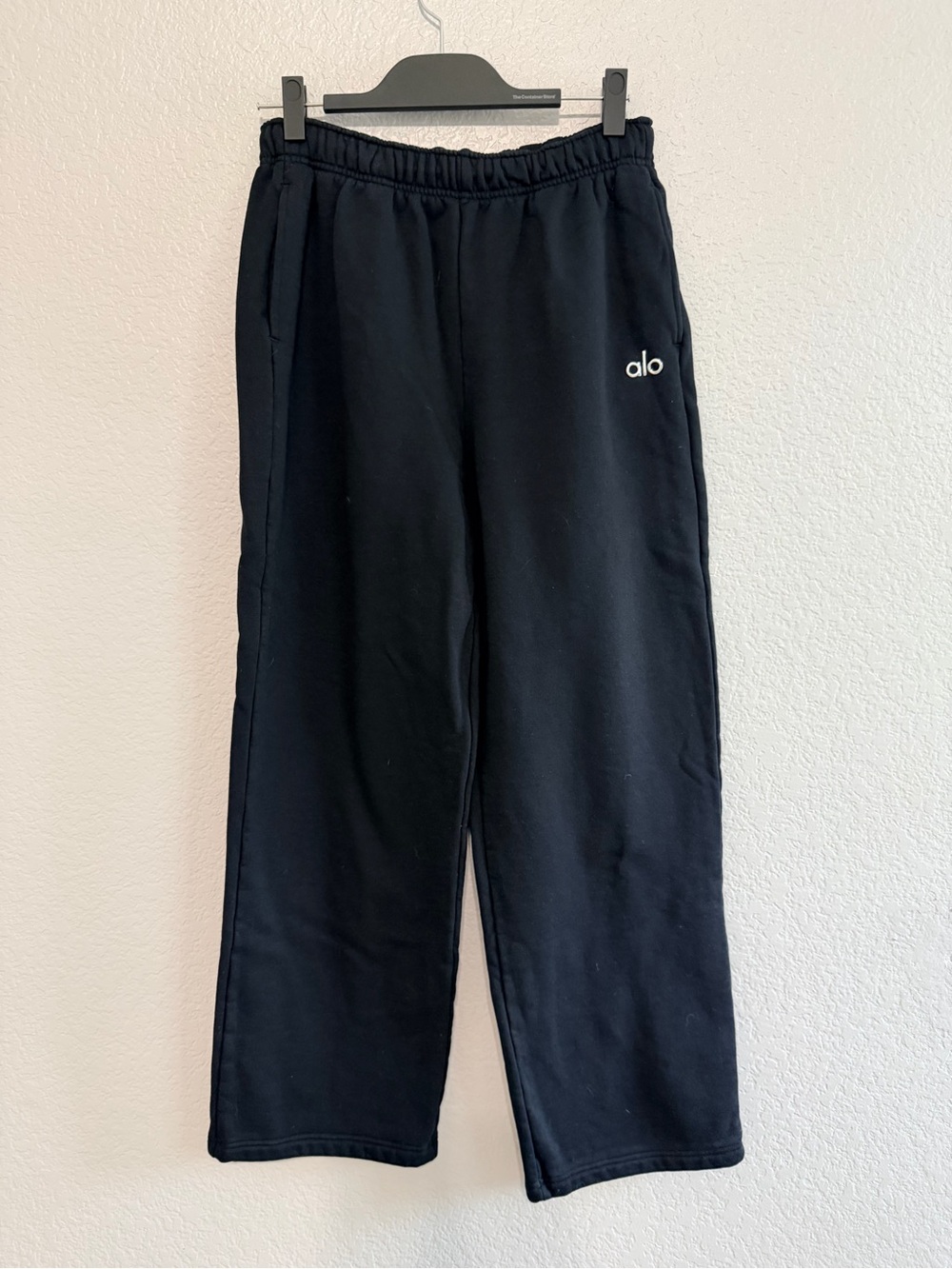 ALO Yoga Black Jogger Pants with White Logo Tag